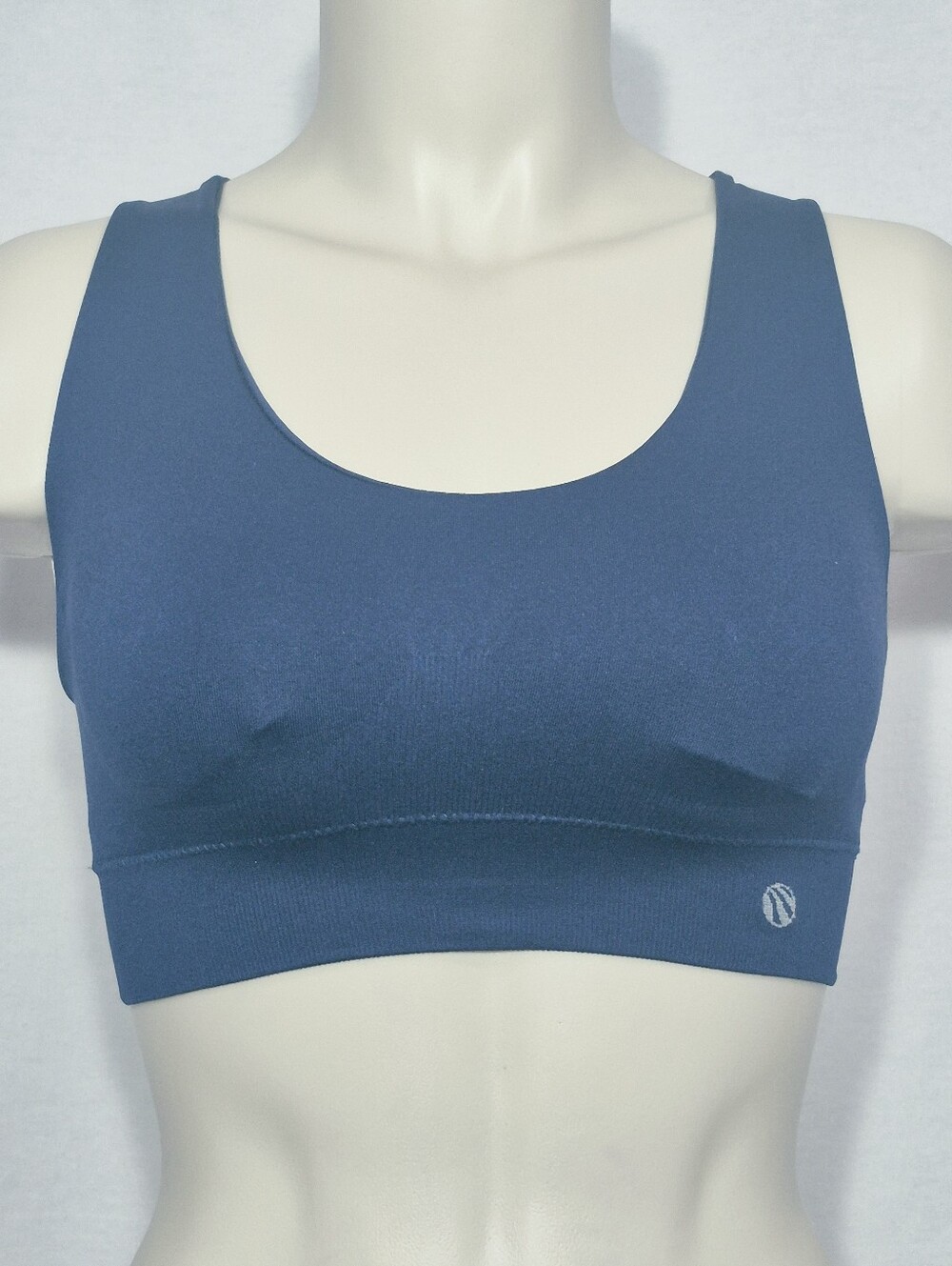 SMALL Marika Strappy Criss Cross Back Wire Free‎ Sports Bra With Pads Navy Blue